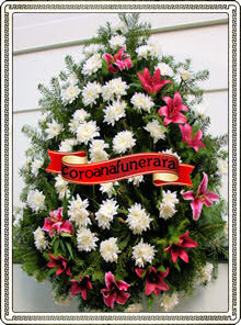 coroana funerara crini crizanteme