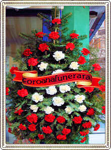 coroana funerara din garoafe