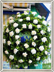 coroana funerara rotunda din garoafe