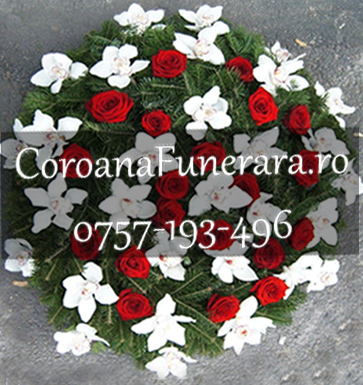 coroana rotunda orhidee trandafiri