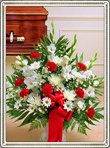 cos funerar crizanteme garoafe