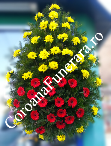 coroana crizanteme si gerbera