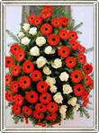 coroana gerbera si trandafiri 70 fire