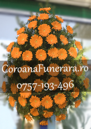 coroana gerbera portocalie